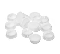 sourcing map 30mm/1.18" Plastic Hole Plugs, 16Pcs Flush Type Panel Round Snap in Fastener Knockout Locking Plugs for Furniture Insert End Caps Panels, White