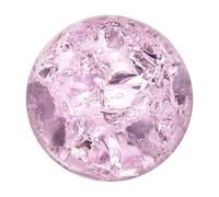 sourcing map 30mm/1.2" Crystal Sphere Ball Ice Cracked Glass Solid Decorative Sphere Crystal Ball Prop Ornament for Feng Shui Divination Fortune Telling Tabletop Fountain Decoration, Pink