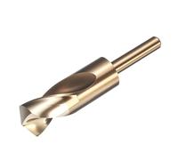 sourcing map 30mm Drill Bit 1/2" Reduced Shank 3-Flat M2 High-Speed Steel Twist Gold Finish 135° Bits for Hard Metal Stainless Steel,1pcs