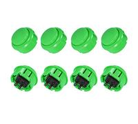 sourcing map 30mm Mounting Hole Momentary Game Push Button Switch for Arcade Video Games Green 8pcs