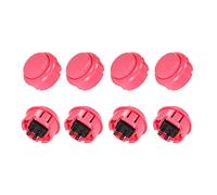 sourcing map 30mm Mounting Hole Momentary Game Push Button Switch for Arcade Video Games Pink 8pcs