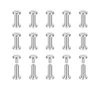 sourcing map 30Pack Brass Chicago Screws, 12x8mm Flat Head Screw Back Binding Post Nail Stud Rivets Fastener for DIY Leather Craft Belt Strap Silver