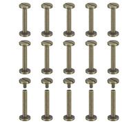 sourcing map 30Pack Brass Chicago Screws, 25x10mm Flat Head Screw Back Binding Post Nail Stud Rivets for DIY Leather Craft Belt Strap, Bronze
