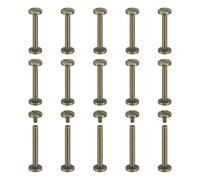 sourcing map 30Pack Brass Chicago Screws, 30x10mm Flat Head Screw Back Binding Post Nail Stud Rivets for DIY Leather Craft Belt Strap, Bronze