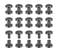 sourcing map 30Pack Brass Chicago Screws, 5x8mm Flat Head Screw Back Binding Post Nail Stud Rivets for DIY Leather Craft Belt Strap Black