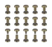 sourcing map 30Pack Brass Chicago Screws, 8x8mm Flat Head Screw Back Binding Post Nail Stud Rivets for DIY Leather Craft Belt Strap Bronze