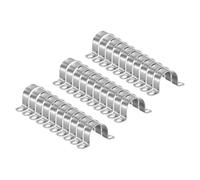 sourcing map 30pcs 1 5/8 Inch 42mm Conduit Clamps, M42 U Tube Pipe Clamp, Stainless Steel Rigid Pipe Strap, U Shaped Bracket with Two Hole for Pipe Tube Hose Wire Cord,Thick