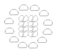 sourcing map 30Pcs 1 x 0.7 Inch Metal D Rings, Silver Welded Rings Buckles, Solid Hardware Bags Rings for Purse, Sewing Keychains Belts, Dog Collars, Backpack
