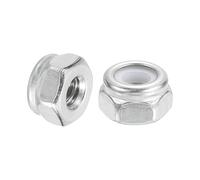 sourcing map 30Pcs #10-24 Nylon Insert Hex Lock Nut, 304 Stainless Steel Self-Locking Nylon Insert Stop Nut for Industrial Construction Fasteners, Silver&White