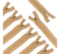 sourcing map 30Pcs 10" Nylon Coil Zippers, #3 Closed End Separating Jacket Zippers Bulk Frame Replacement for Tailor Sewing Bag Craft Accessories, Khaki