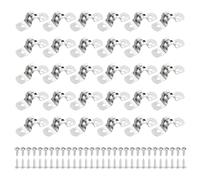 sourcing map 30Pcs 10mm(3/8") 304 Stainless Steel Rigid Pipe Strap, Two Hole Strap U Bracket Heavy Duty Pipe Conduit Clamp with Self-Tapping Screws for Hose Wire Cord Installation, Silver