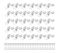 sourcing map 30Pcs 12mm(1/2") 304 Stainless Steel Rigid Pipe Strap, Two Hole Strap U Bracket Heavy Duty Pipe Conduit Clamp with Self-Tapping Screws for Hose Wire Cord Installation, Silver