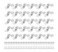 sourcing map 30Pcs 14mm(9/16") 304 Stainless Steel Rigid Pipe Strap, Two Hole Strap U Bracket Heavy Duty Pipe Conduit Clamp with Self-Tapping Screws for Hose Wire Cord Installation, Silver
