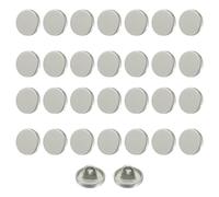 sourcing map 30pcs 16L Metal Round Flat Sewing Buttons 10mm Alloy Shank Craft Replacement Button for Men Women Suit Woolen Coat Shirt Trousers Sewing Crafts, Grey