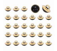 sourcing map 30PCS 16L Round Faux Pearl Buttons, 10mm Gold Metal Shank Sewing Button Replacement for Sewing Clothing Bridal Wedding Dress DIY Crafts, Black