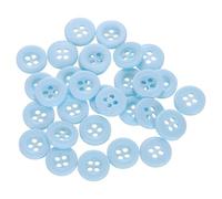 sourcing map 30pcs 16L Sewing Buttons 3/8"(10mm) Resin Round Flat 4-Hole Craft Replacement Buttons for Sewing Clothing and DIY, Light Blue