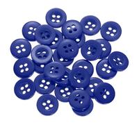 sourcing map 30pcs 16L Sewing Buttons 3/8"(10mm) Resin Round Flat 4-Hole Craft Replacement Buttons for Sewing Clothing and DIY, Blue
