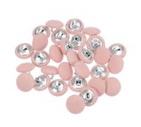 sourcing map 30pcs 18L Fabric Cloth Covered Button 11.5mm Metal Shank Round Sewing Buttons for Suits Dress Blouses, Pink