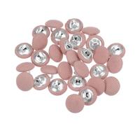 sourcing map 30pcs 18L Fabric Cloth Covered Button 11.5mm Metal Shank Round Sewing Buttons for Suits Dress Blouses, Deep Pink