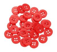 sourcing map 30pcs 18L Sewing Buttons 15/32"(11.5mm) Resin Round Flat 4-Hole Craft Replacement Buttons for Sewing Clothing and DIY, Red