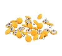 sourcing map 30pcs 20L Fabric Cloth Covered Button 12.5mm 1/2" Round Metal Shank Satin Sewing DIY Craft Buttons for Bridal Wedding Suits Dress Blouses Sweaters, Yellow