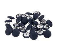 sourcing map 30pcs 20L Fabric Cloth Covered Button 12.5mm 1/2" Round Metal Shank Satin Sewing DIY Craft Buttons for Bridal Wedding Suits Dress Blouses Sweaters, Navy Blue