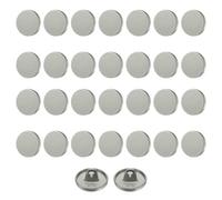 sourcing map 30pcs 20L Metal Round Flat Sewing Buttons 12mm Alloy Shank Craft Replacement Button for Men Women Suit Woolen Coat Shirt Trousers Sewing Crafts, Grey