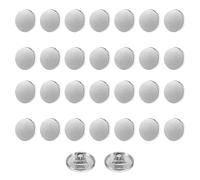 sourcing map 30pcs 20L Metal Round Flat Sewing Buttons 12mm Alloy Shank Craft Replacement Button for Men Women Suit Woolen Coat Shirt Trousers Sewing Crafts, Silver Tone