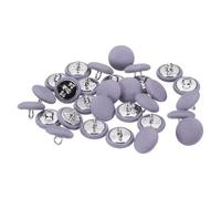 sourcing map 30pcs 24L Fabric Cloth Covered Button 15mm 5/8" Round Metal Shank Satin Sewing DIY Craft Buttons for Bridal Wedding Suits Dress Blouses Sweaters, Purple
