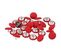sourcing map 30pcs 24L Fabric Cloth Covered Button 15mm 5/8" Round Metal Shank Satin Sewing DIY Craft Buttons for Bridal Wedding Suits Dress Blouses Sweaters, Red