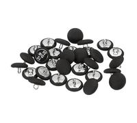 sourcing map 30pcs 24L Fabric Cloth Covered Button 15mm 5/8" Round Metal Shank Satin Sewing DIY Craft Buttons for Bridal Wedding Suits Dress Blouses Sweaters, Black