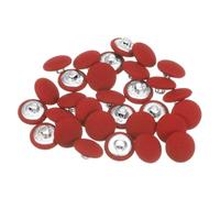 sourcing map 30pcs 24L Fabric Cloth Covered Button 15mm Metal Shank Round Sewing Buttons for Suits Dress Blouses, Red