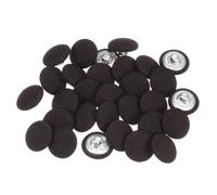 sourcing map 30pcs 24L Fabric Cloth Covered Button 15mm Metal Shank Round Sewing Buttons for Suits Dress Blouses, Brown