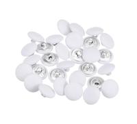 sourcing map 30pcs 24L Fabric Cloth Covered Button 15mm Metal Shank Round Sewing Buttons for Suits Dress Blouses, White