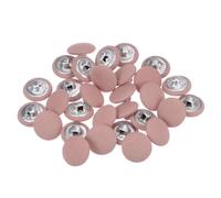 sourcing map 30pcs 24L Fabric Cloth Covered Button 15mm Metal Shank Round Sewing Buttons for Suits Dress Blouses, Deep Pink