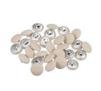 sourcing map 30pcs 24L Fabric Cloth Covered Button 15mm Metal Shank Round Sewing Buttons for Suits Dress Blouses, Beige