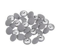 sourcing map 30pcs 24L Fabric Cloth Covered Button 15mm Metal Shank Round Sewing Buttons for Suits Dress Blouses, Grey