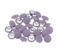 sourcing map 30pcs 24L Fabric Cloth Covered Button 15mm Metal Shank Round Sewing Buttons for Suits Dress Blouses, Purple
