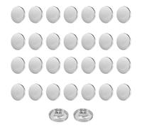 sourcing map 30pcs 24L Metal Round Flat Sewing Buttons 15mm Alloy Shank Craft Replacement Button for Men Women Suit Woolen Coat Shirt Trousers Sewing Crafts, Silver Tone