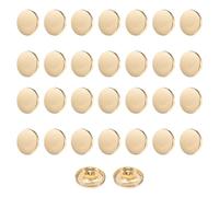 sourcing map 30pcs 24L Metal Round Flat Sewing Buttons 15mm Alloy Shank Craft Replacement Button for Men Women Suit Woolen Coat Shirt Trousers Sewing Crafts, Rose Gold