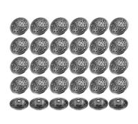 sourcing map 30pcs 24L Metal Round Hollow Sewing Buttons 15mm 5/8" Zinc Alloy Clothes Craft Replacement Button for Men Women Coat Uniform Shirt Suit, Black