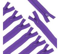 sourcing map 30Pcs 25cm/10-Inch Nylon Coil Zippers, #3 Closed End Separating Jacket Zippers Bulk Frame Replacement for Tailor Sewing Bag Craft Accessories, Dark Purple