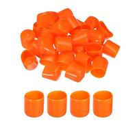 sourcing map 30pcs 25mm(1") Rubber End Caps Cover PVC Vinyl Screw Thread Protector Round Wire Shelf Caps for Screw Bolt Pipe Fence Post, Orange