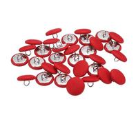 sourcing map 30pcs 28L Fabric Cloth Covered Button 18mm 11/16" Round Metal Shank Satin Sewing DIY Craft Buttons for Bridal Wedding Suits Dress Blouses Sweaters, Red