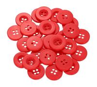 sourcing map 30pcs 28L Sewing Buttons 11/16"(18mm) Resin Round Flat 4-Hole Craft Replacement Buttons for Sewing Clothing and DIY, Red