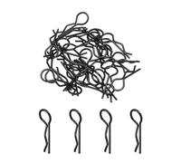 sourcing map 30pcs 30-Degree Angle RC Body Clips Bent Springy R Pins 20x1x6mm for All 1/8 1/10 Scale Model RC Car Crawler Truck Shell Replacement(Black)