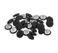 sourcing map 30pcs 32L Fabric Cloth Covered Button 20mm 4/5" Round Metal Shank Satin Sewing DIY Craft Buttons for Bridal Wedding Suits Dress Blouses Sweaters, Black