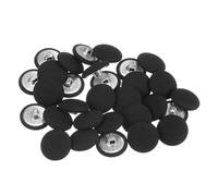 sourcing map 30pcs 32L Fabric Cloth Covered Button 20mm Metal Shank Round Sewing Buttons for Suits Dress Blouses, Black