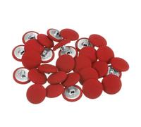 sourcing map 30pcs 32L Fabric Cloth Covered Button 20mm Metal Shank Round Sewing Buttons for Suits Dress Blouses, Red