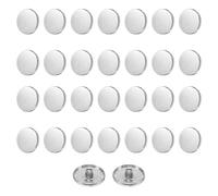 sourcing map 30pcs 32L Metal Round Flat Sewing Buttons 20mm Alloy Shank Craft Replacement Button for Men Women Suit Woolen Coat Shirt Trousers Sewing Crafts, Silver Tone